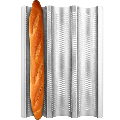 Fulimax Baguette Pan Nonstick 3 Slots Silver