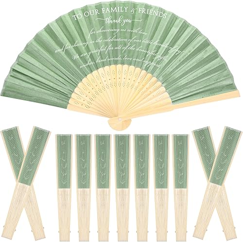 Unittype 60 ventiladores plegables para invitados de boda rústica, abanicos de mano plegados de bambú para recuerdos de boda, abanicos de mano de