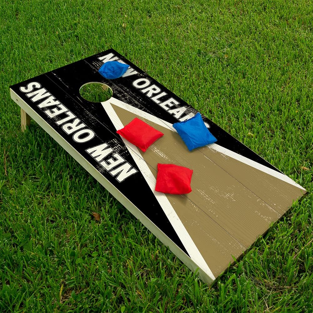 New Orleans Cornhole Board Wraps and Decals for Boards Set of 2 Skins Professional Vinyl Covers Sticker - Football Tailgating Cornhole Wraps Stickers Cornhole Skins Cornhole Wraps for Boards