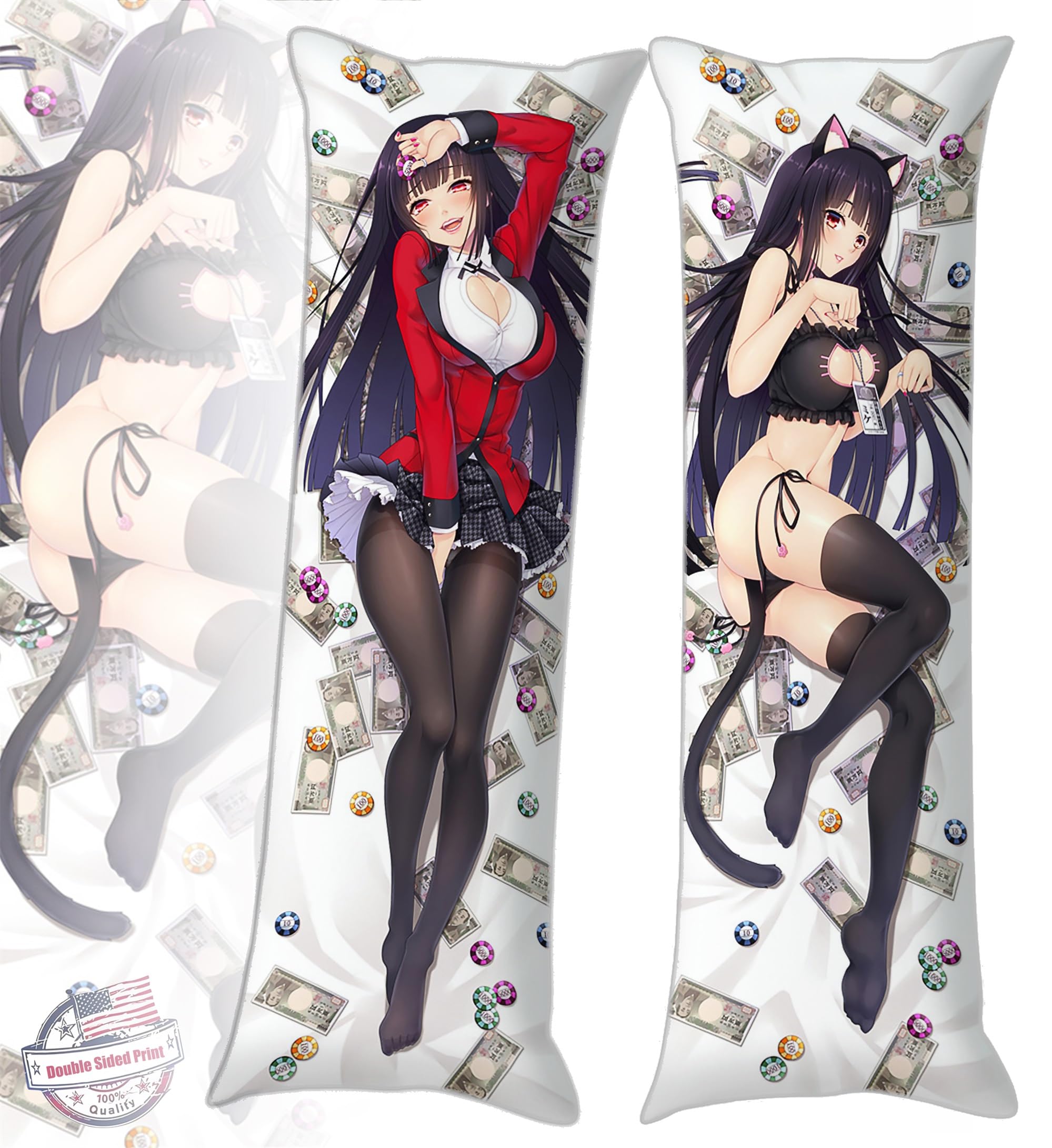 Japanese Anime Double-Sided Print 19"x59" Life-Size Hugging Body Pillow Case Comic Throw Pillow Cover (Normal)