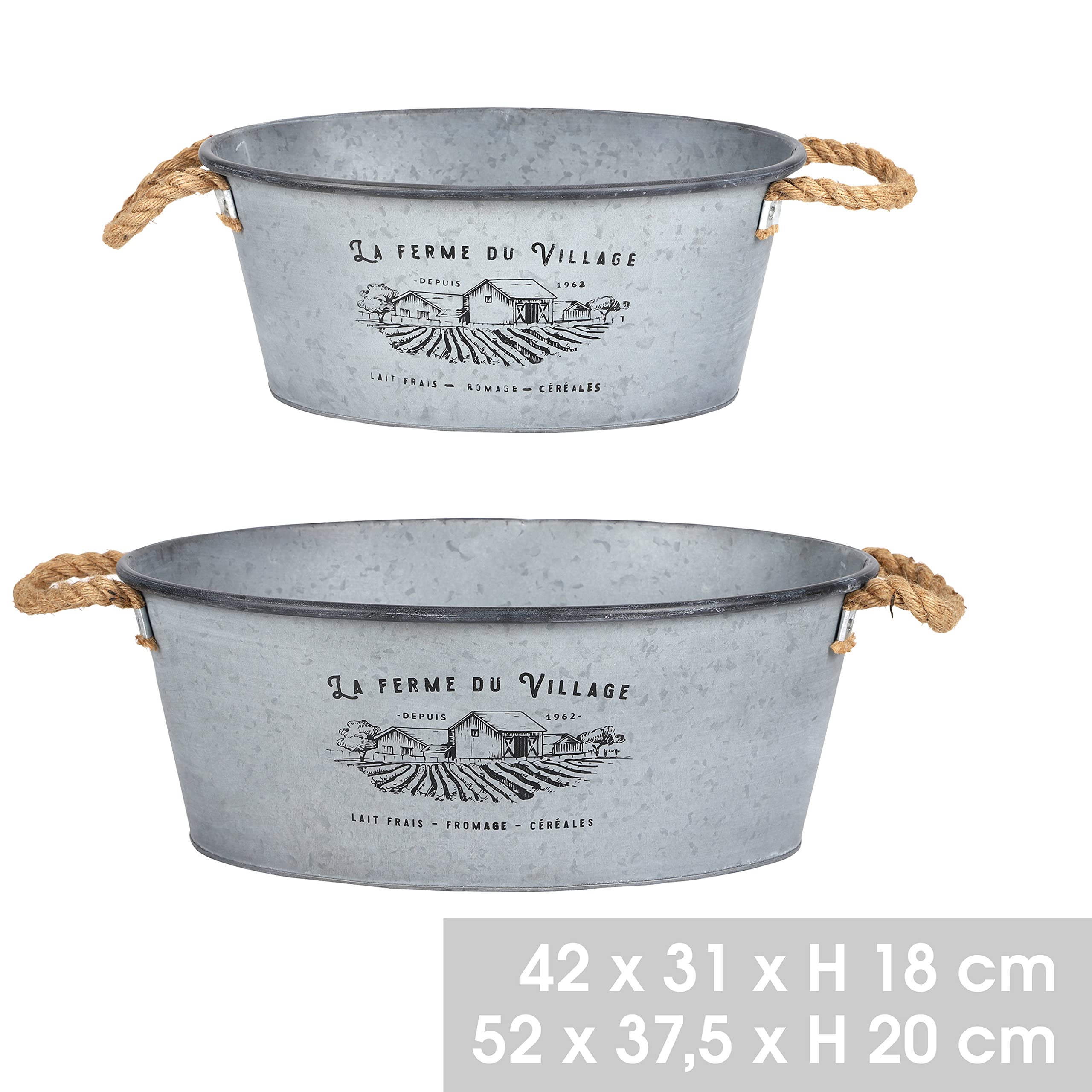 Grand seau à glace en métal galvanisé pour bouteille de vin, champagne, bière, glace