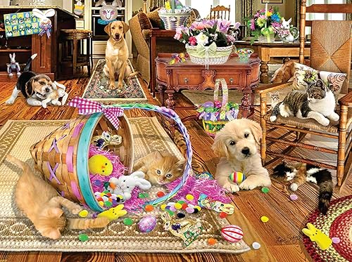 Miniatura 3 de SUNSOUT INC - Easter Mayhem - Rompecabezas de 1000 piezas por artista Lori Schory - MPN # 35196