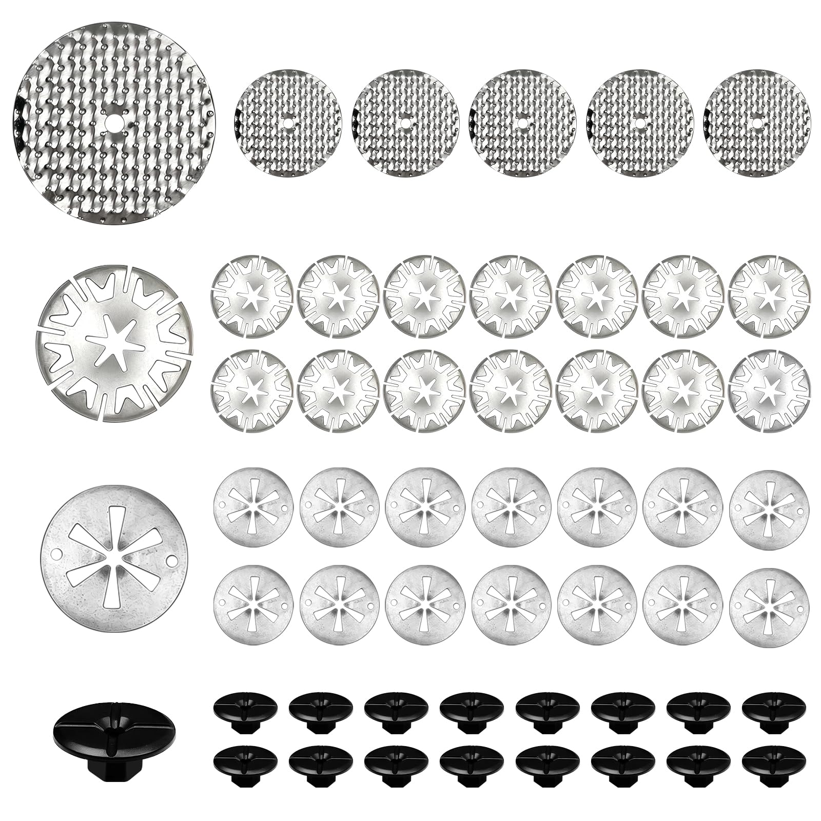 47 Stück Hitzeschutzplatte Reparatursatz für Auto, 30mm Klemmscheiben Hitzeschutzblech, 50mm Reparaturbleche, Hitzeschild Befestigungs Reparatursatz Kompatibel mit VW Skoda 6715468 N90335004