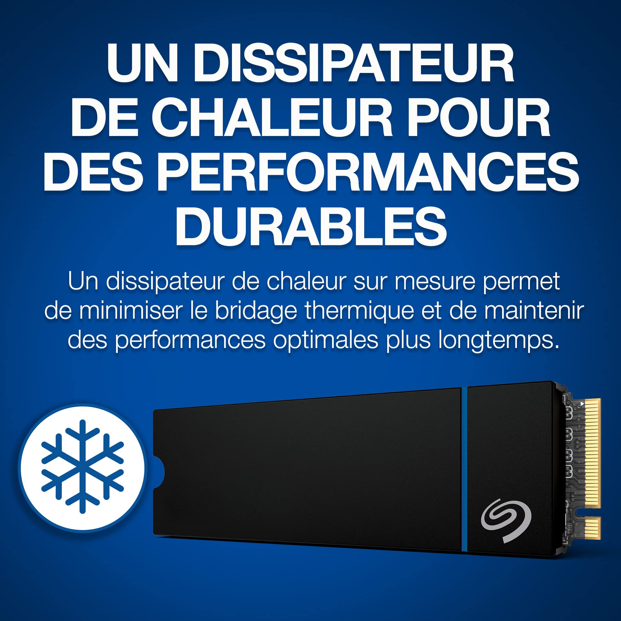 Seagate Game Drive M.2 SSD pour PS5, 2 to, SSD Interne - NVMe 1,4 PCIe 4e génération, jusqu'à 7 300 Mo/s avec dissipateur de Chaleur, incl. 2 semaines playstation+ (ZP2000GP3A4001)
