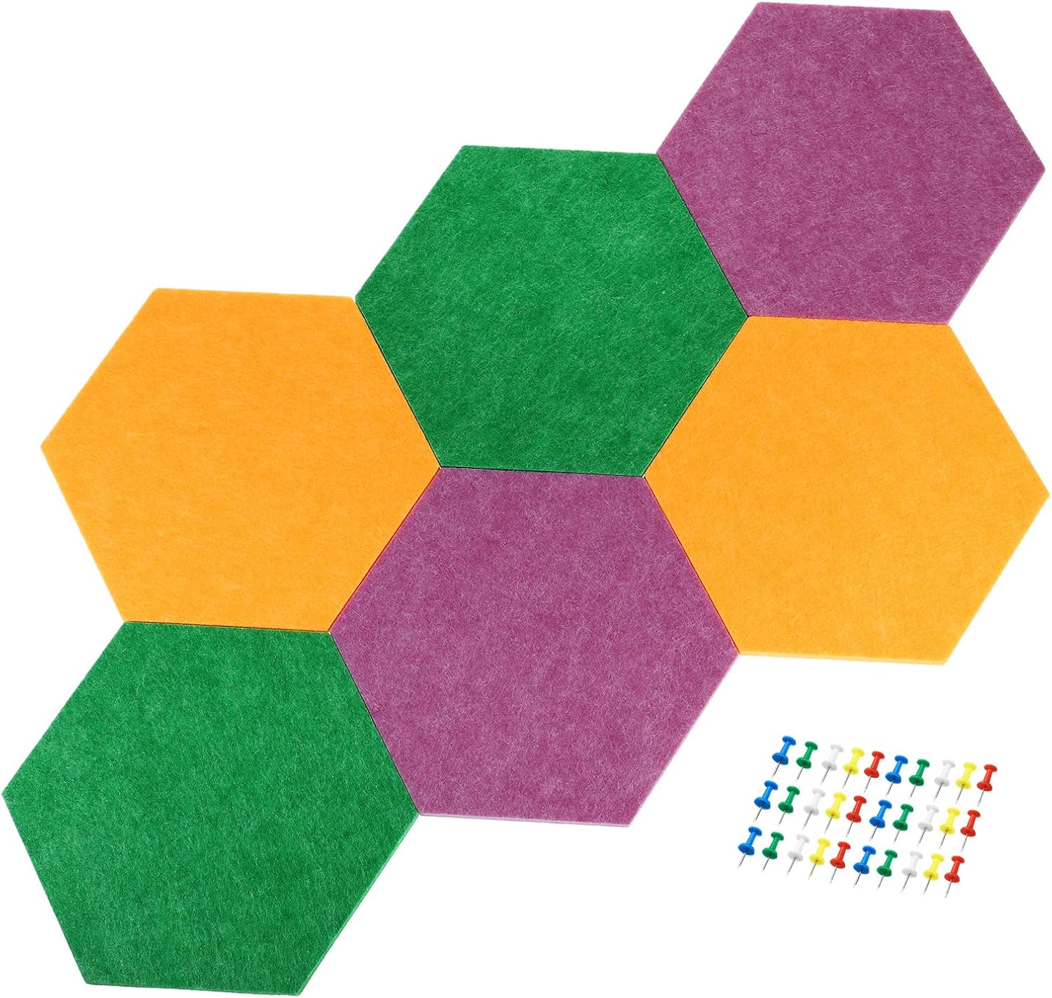 PATIKIL Hexagon Felt Board Tiles, 6 Pack Self Adhesive Wall
