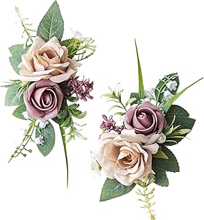 2pcs Boutonniere for Men - Suit Decor Flowers for Groom & Groomsmen, Perfect for Wedding, Prom, Homecoming, Anniversary, Graduation (Blush Pink)