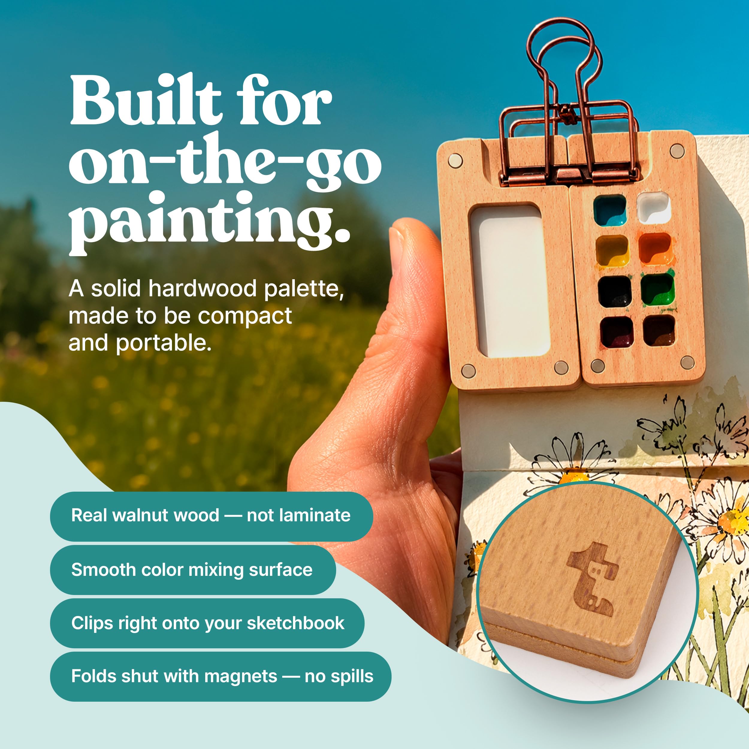 Mini Watercolor Kit - Travel Painting Set by Tobios -3