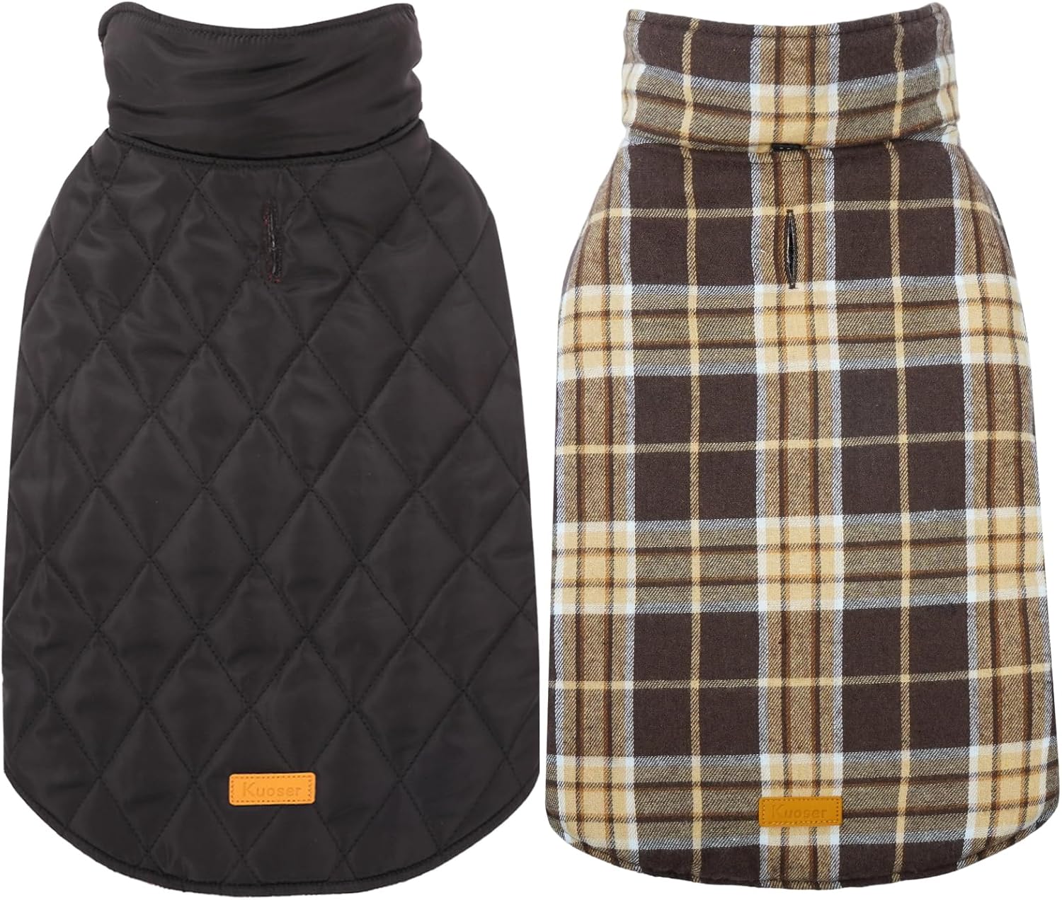 Kuoser Warm Dog Coat, Waterproof Dog Coats for X-Small Dogs, Adjustable Durable Doggie Winter Jacket Reversible Cozy Puppy Cold Weather Apparel from Small to Large Breed, New Brown XS New Brown X-Small (Pack of 1)