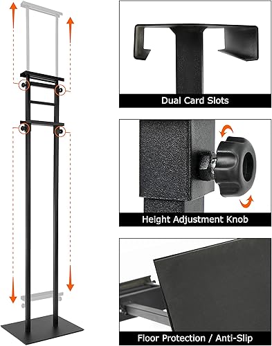 Miniatura 2 de Paquete de 2 soportes para póster para exhibición, letreros de pedestal ajustables de hasta 78 pulgadas, doble cara para tablero y espuma, soporte