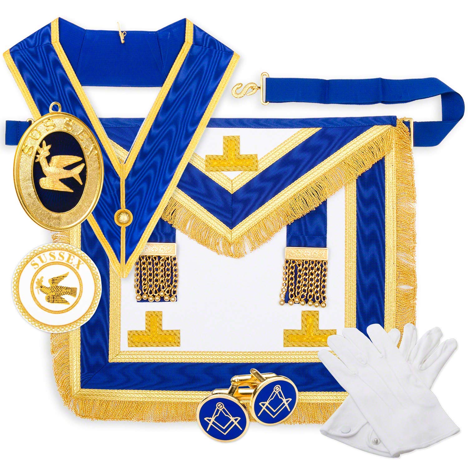 THE MASONIC COLLECTION - Regalia Craft Provincial Full Dress Lambskin Apron Pack - Hand Made - Freemason Gift for Men