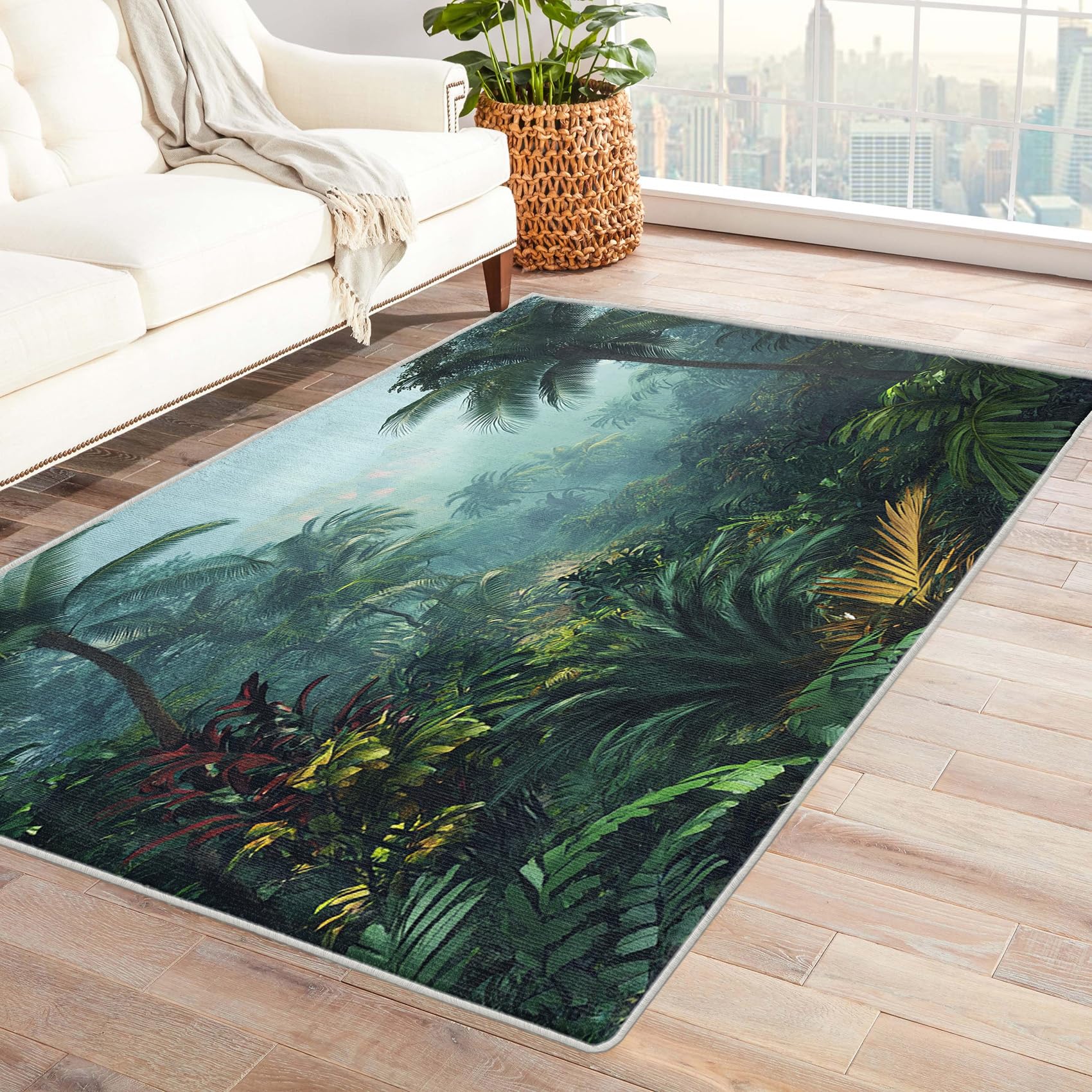 Amazon.com: Tropical Rugs for Living Room 4x5, Jungle Palm Tree