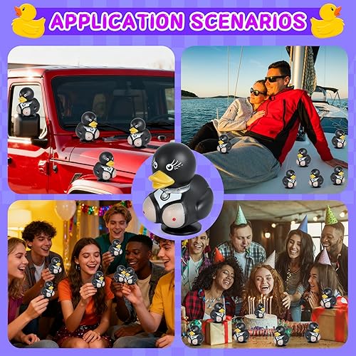 Miniatura 4 de Figura de goma de pato de baile punk, decoración de escritorio estética gótica Cyberpunk, regalo único de pato de goma coleccionable para adultos