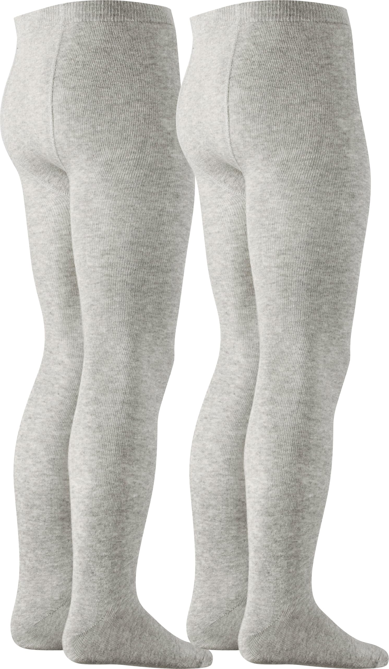 Playshoes Unisex Rajstopy dziecięce gładkie podwójne opakowanie 499101, 37 - szary/melanż, 98-104, Szary/Melanż, podwójne opakowanie, 98-104