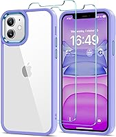 Vista 55 de HOOMIL Funda para iPhone 12/iPhone 12 Pro con 2 protectores de pantalla de vidrio templado, sin amarillamiento, protección contra caídas, arañazos