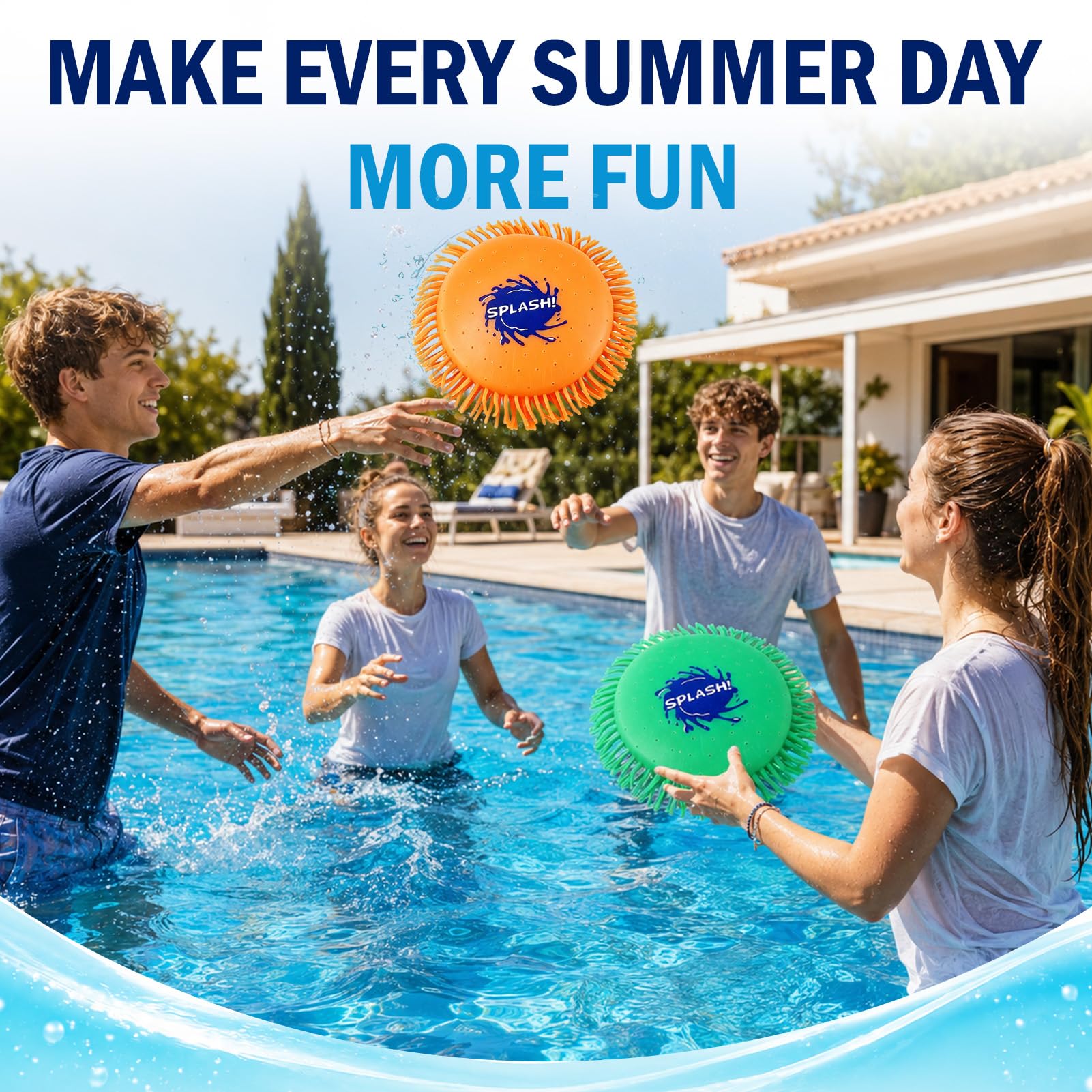 Giocattolo Frisbee Acqua, Disco da lancio in schiuma e silicone, Gioco acquatico in colori vivaci, Divertimento Estivo