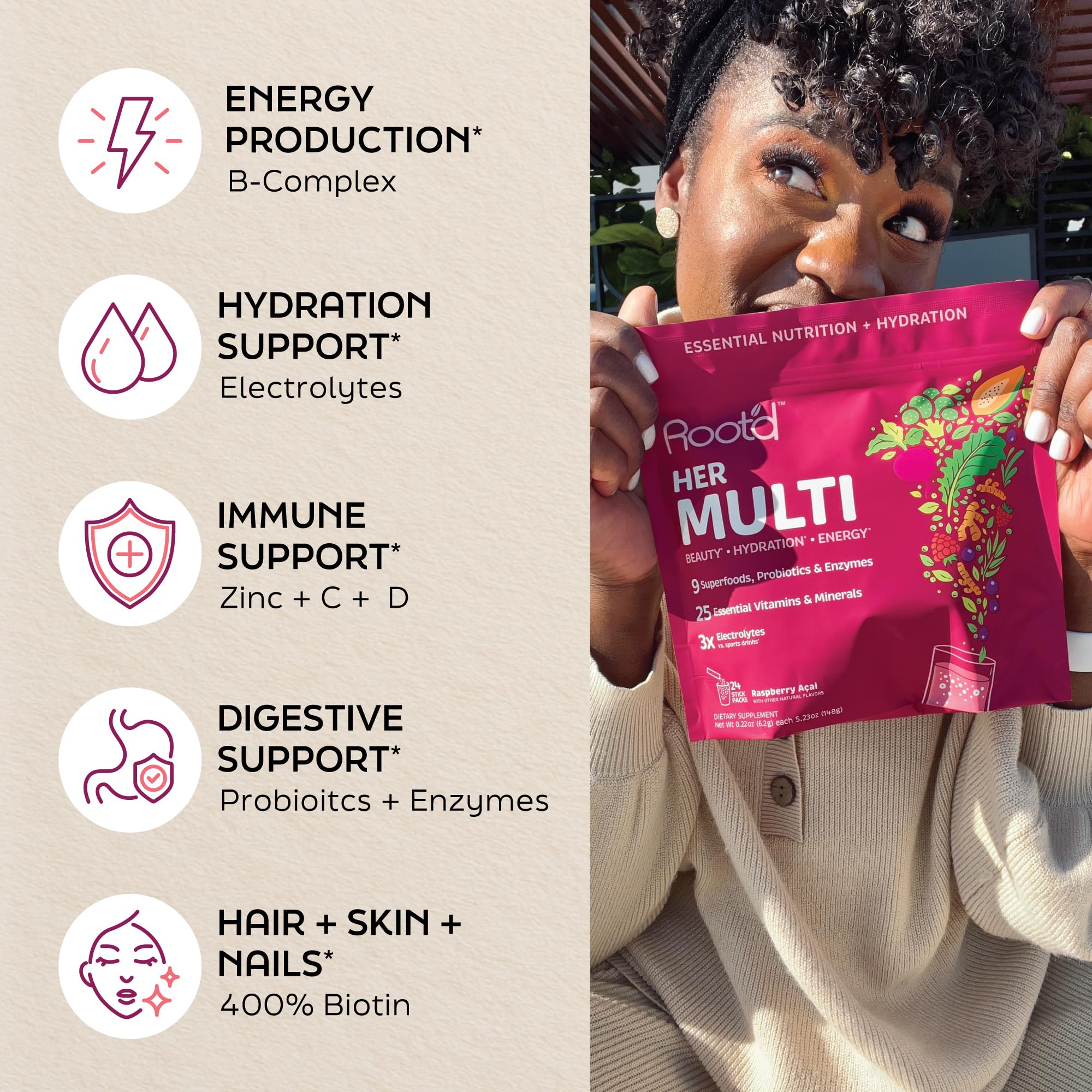 Root'd Multivitamin Powder for Women - 25 Vitamins & Minerals - 30 Count — Amazon image 3