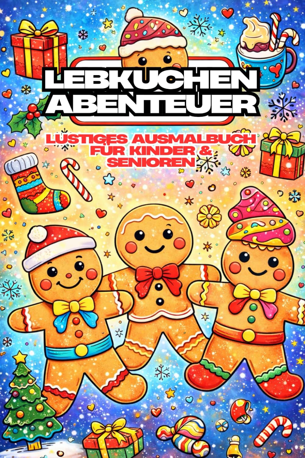 Lebkuchen Abenteuer: Lustiges Ausmalbuch für Kinder & Senioren – 79 Bilder, 159 Seiten: Entdecke den süßesten Malspaß mit jedem zweiten Blatt leer für kreative Freiheit!