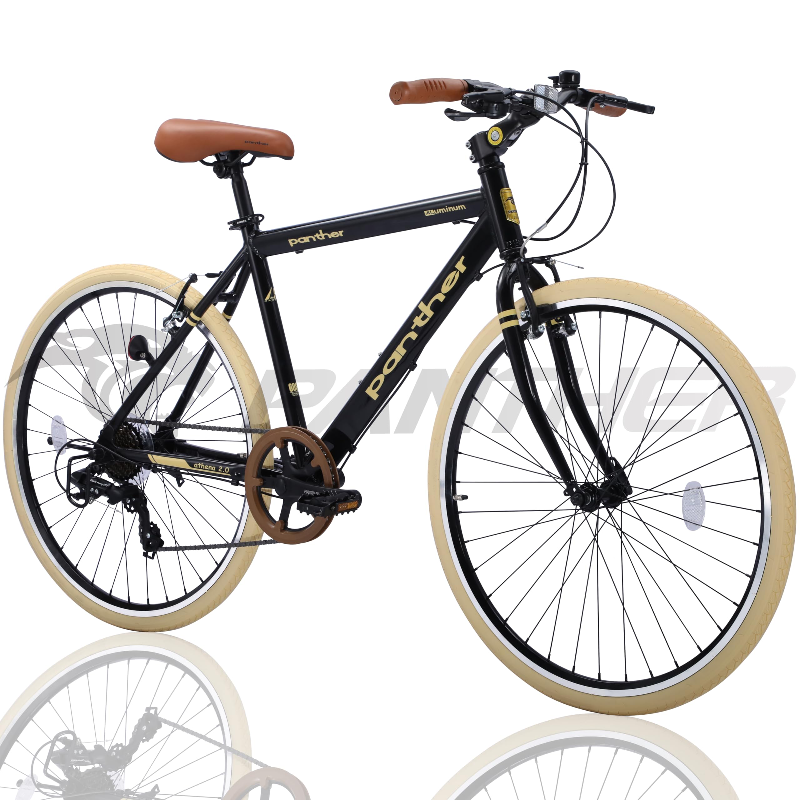 【美品】PANTHER FUNシティバイクシマノ外装7段変速 クラシックデザイン Amazon | PANTHER FUN (パンサー ファン) シティバイク 軽量CrMo