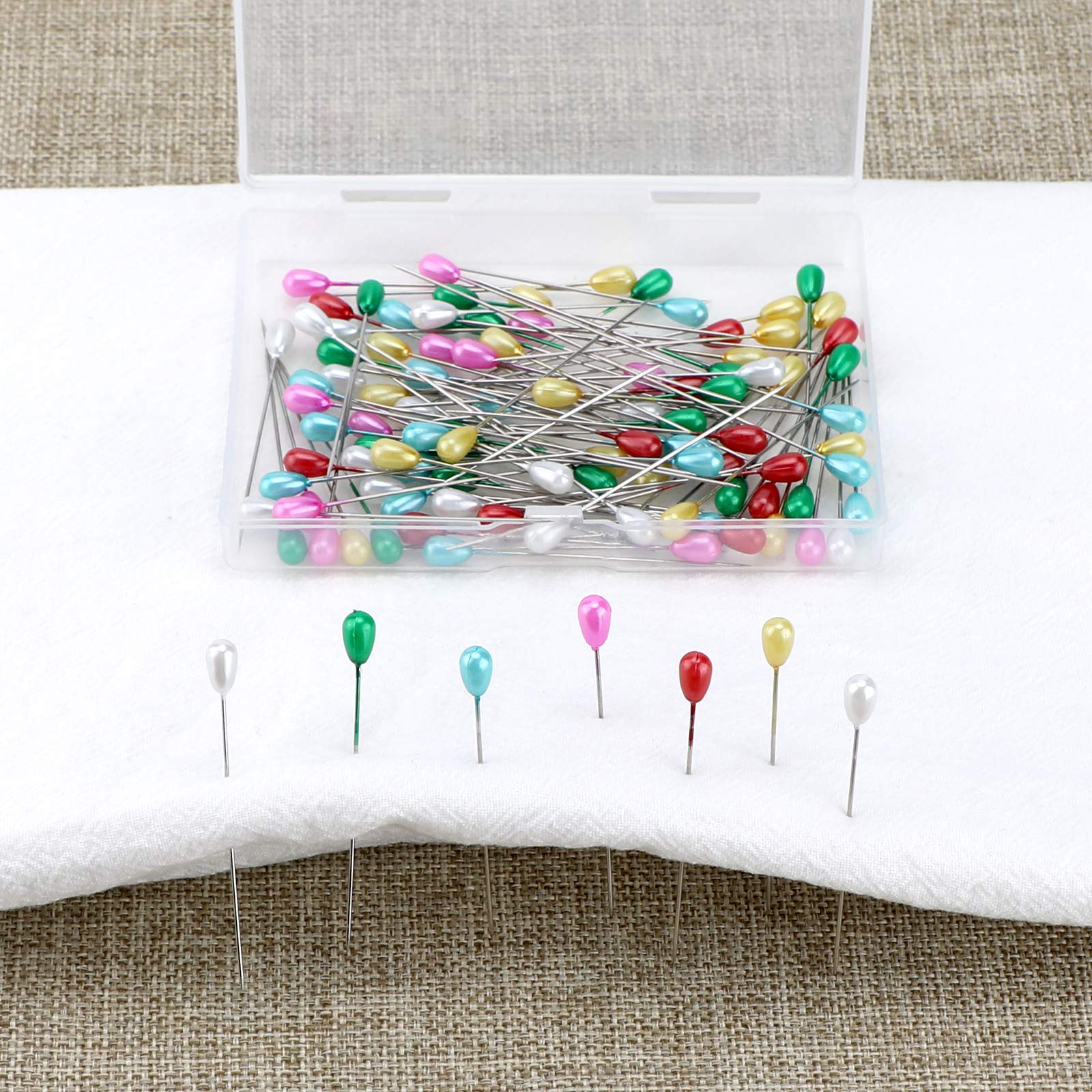 Casa Squisita Kit Cucito Creativo | Ago Con Testa Di Perla In Bottiglia Di Vetro Con Spilliera (200 Aghi) - Decorazione Fai Da Te