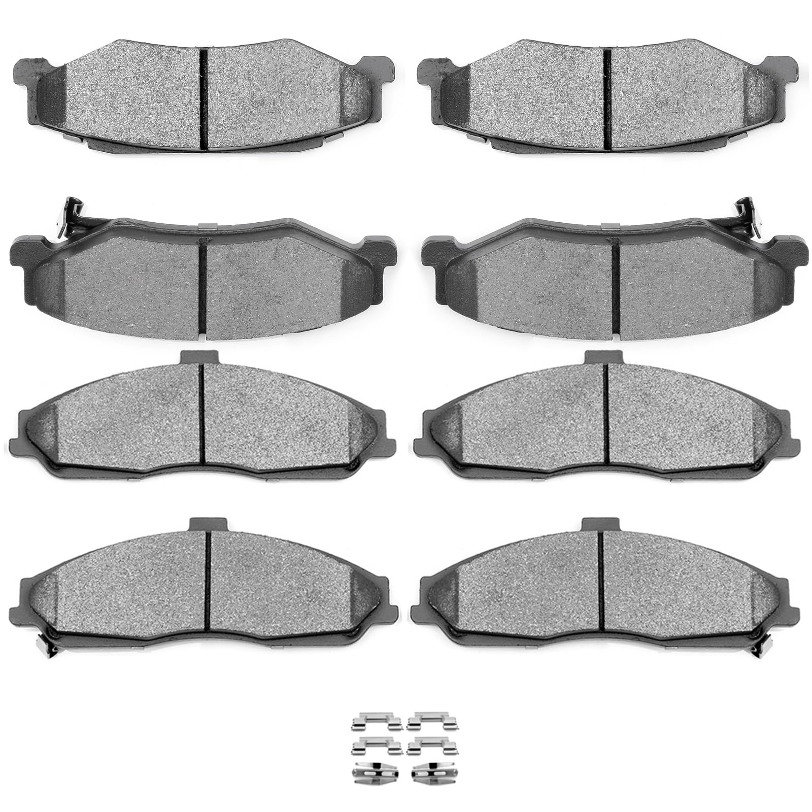 SCITOO D731 D732 8PCS Front and Rear Semi-Metal Brake Pad Sets | Fit For Cadillac For XLR 2004-2009,For Chevrolet For Corvette 1997-2013