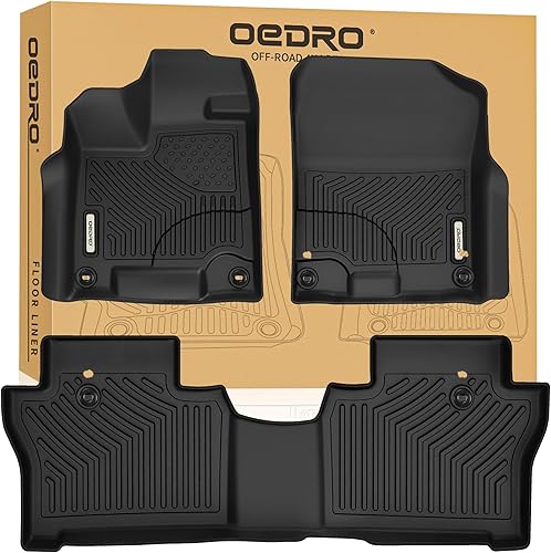 Miniatura 9 de OEDRO Alfombrillas compatibles con Honda CR-V 2017-2022, incluye forro de goma para asiento delantero y trasero, alfombra negra para vehículo,