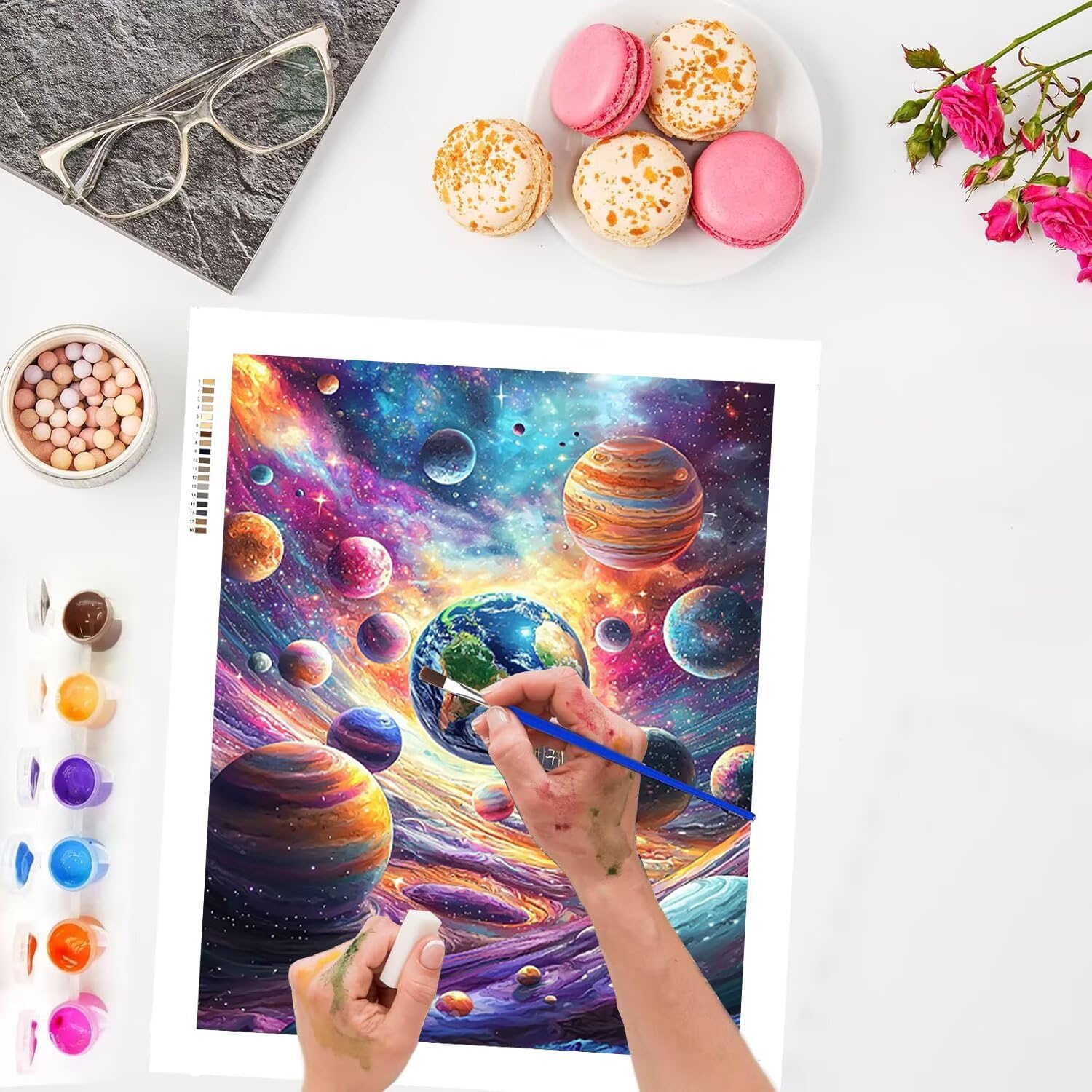 WEISHIWE Univers et planète Peinture Numero Adulte Kits, 60x80cm m-1086
