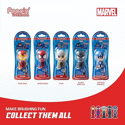 Miniatura 3 de Brush Buddies Marvel Iron Man - Cepillo de dientes para niños, cerdas suaves, cepillo de dientes ultra suave, cepillo de dientes de superhéroe