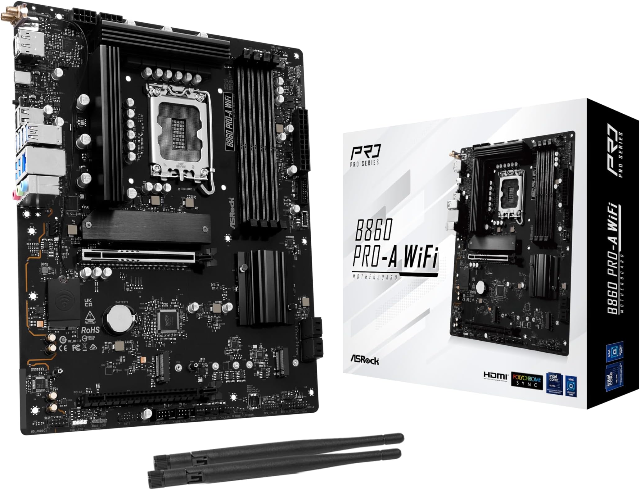 B860 Pro A WiFi 6E Intel Core Ultra DDR5 8666 MHz 256GB M.2 LGA1851 ATX Motherboard BIOS Flashback SATA3 6.0 Gb/s PCIe 5.0