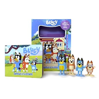 Bluey Cuentos y aventuras - Libros de actividades para niños, cuento de 10 páginas y 4 figuras