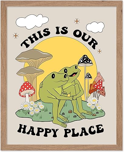 Miniatura 79 de Poster Master Póster con texto en inglés «You Are Exactly Where You Need To Be», impresión retro de rana, arte musical, arte de hongos, arte de cita