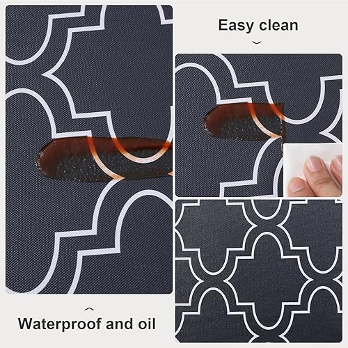 Miniatura 2 de Vonabem Mantel rectangular de PVC 100% impermeable, cubierta de mantel de vinilo con reverso de franela, a prueba de aceite, a prueba de derrames,