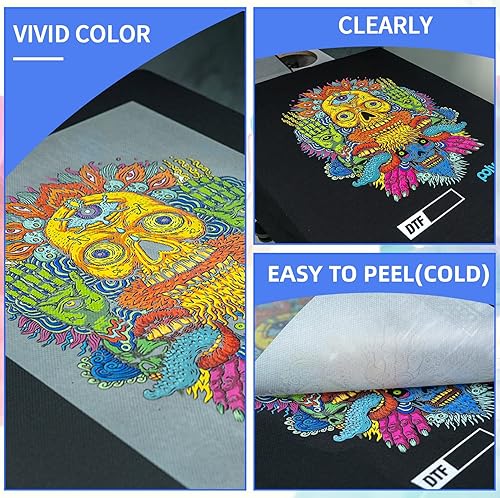 Miniatura 15 de GOZYE Rollo de película de transferencia DTF - 13 pulgadas x 328 pies brillante, preTreat PET Heat Premium A3 papel de transferencia para camisetas
