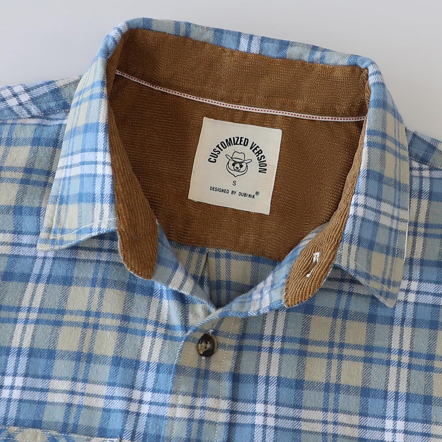 Dubinik® Mens Flannel Shirt Long Sleeve Button Down Plaid All Cotton Soft Brushed Flannel Shirt for Men Utility Casual Shirt - Image 3