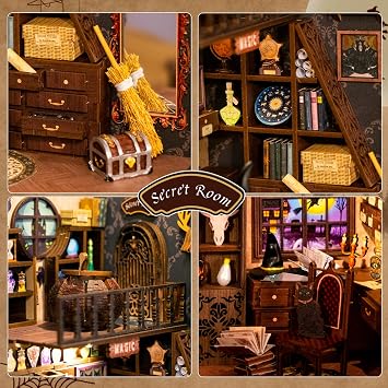 CUTEBEE Book Nook Kit, DIY Booknook Miniature House Tiny House 3D Wooden Puzzle Dollhouse Kit for Adults and Teens, Bookshelf Insert Decor, DIY Craft Gift Model Build
