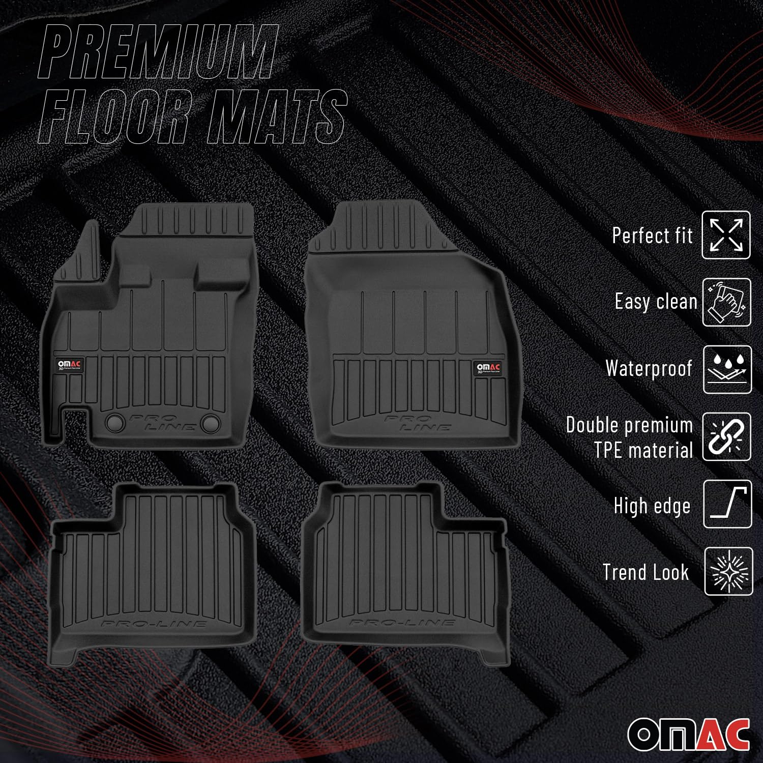 OMAC Gummi Dywaniki samochodowe für Suzuki Ignis 2016-2025 Premium TPE dywaniki samochodowe 4tlg