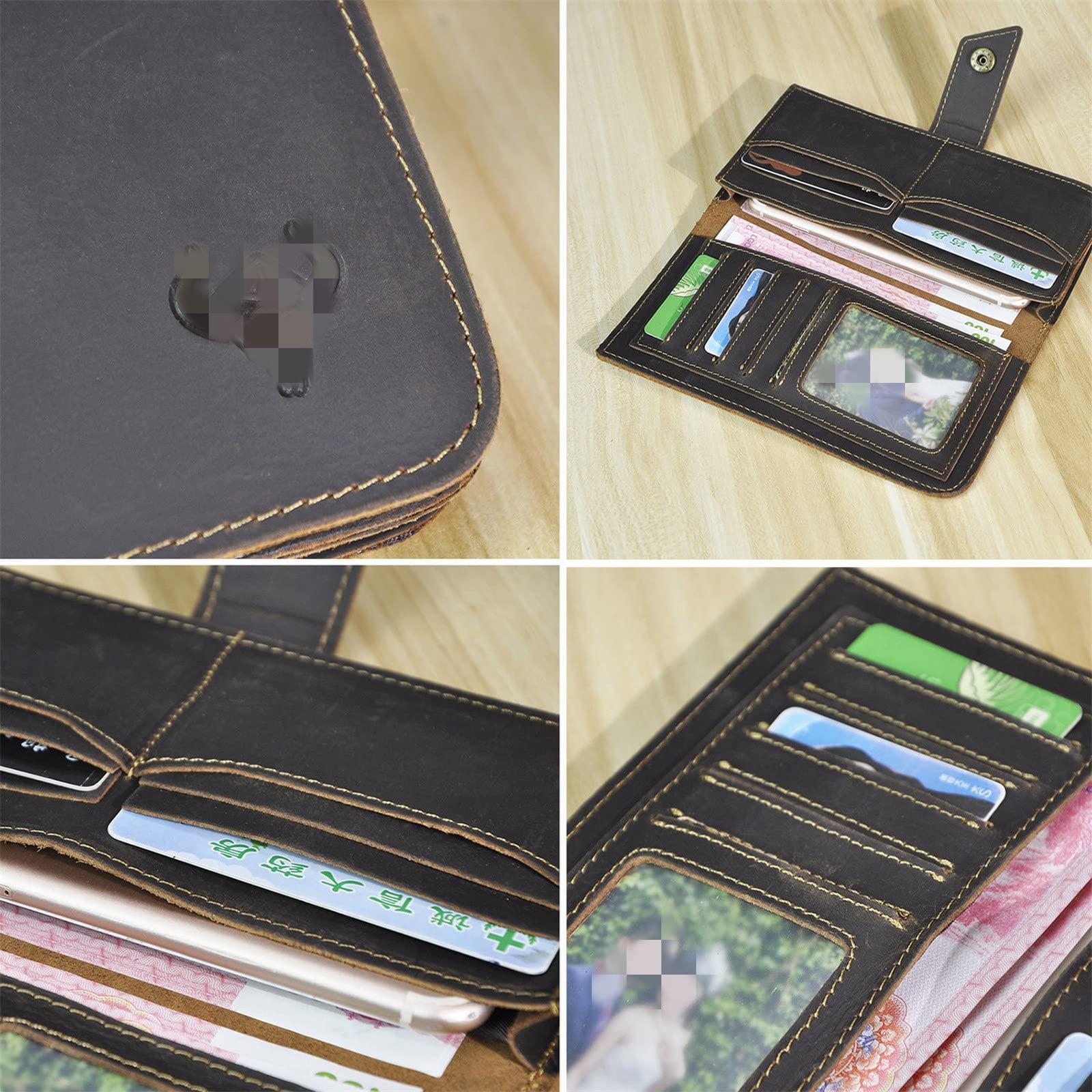 Cartera para Hombre con Cadena Cartera Larga for Hombre Vintage de Gran Capacidad con Cadena Mano
