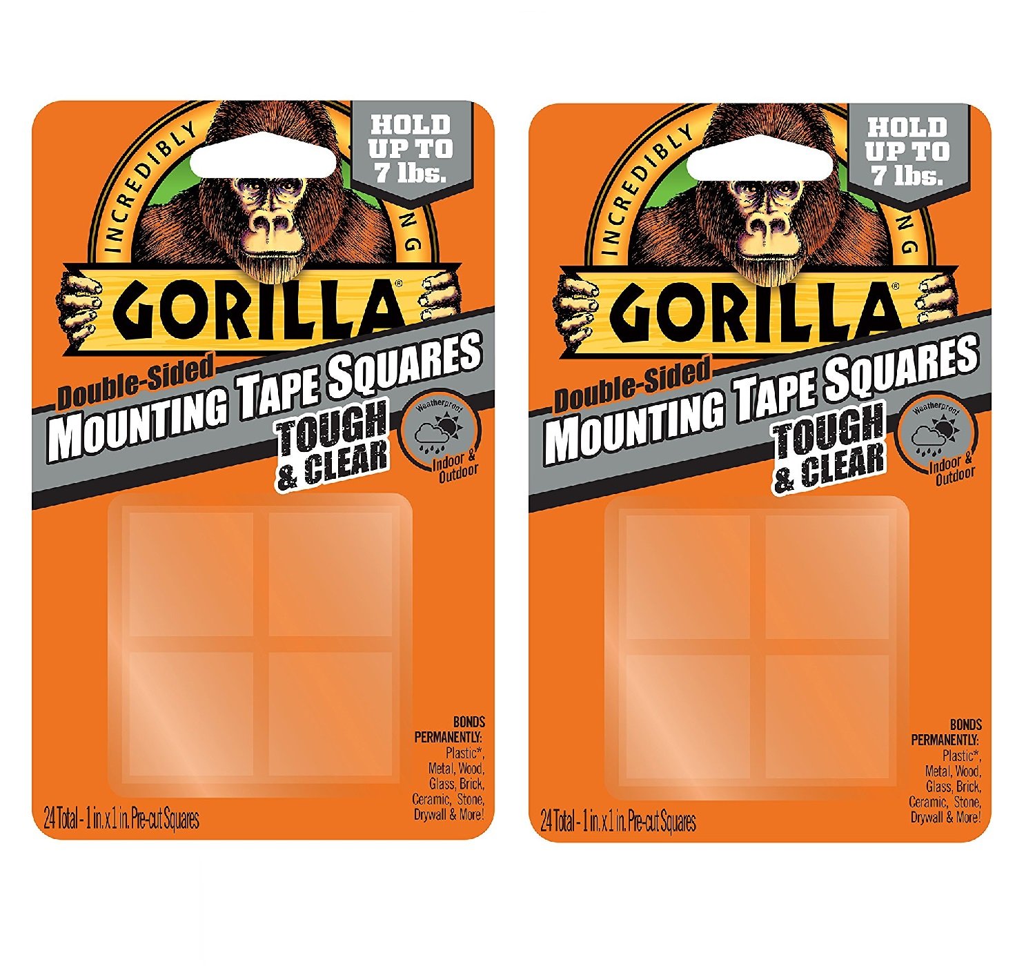 Gorilla 6067201 Mounting Tape Squares, Tough & Clear (2 Pack) Amazon
