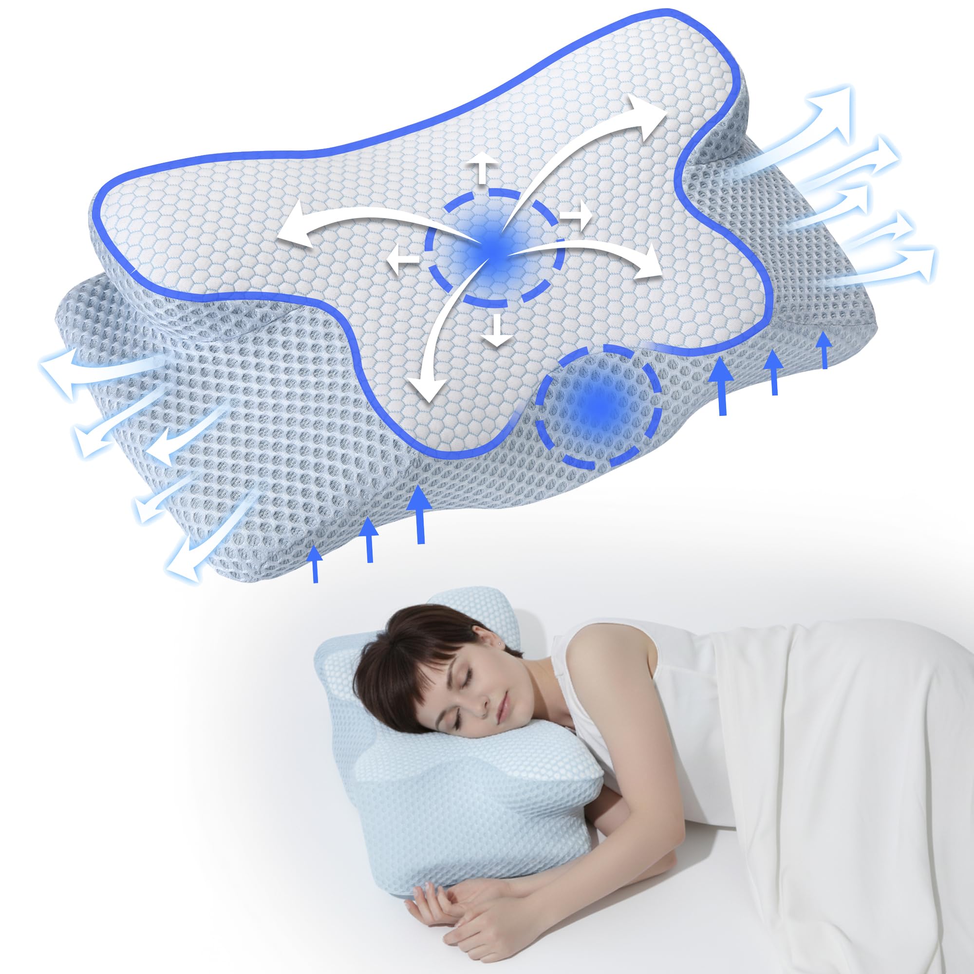 Oreiller cervical NK 60x34cm pour un sommeil profond et des matins sans stress ni douleur