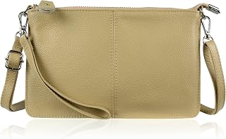 Womens Leather Wristlet Crossbody Hangbag