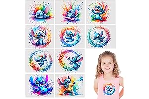10 Sheets Boy Girl Animal Iron on Transfers for T-Shirts, Cartoon Iron...