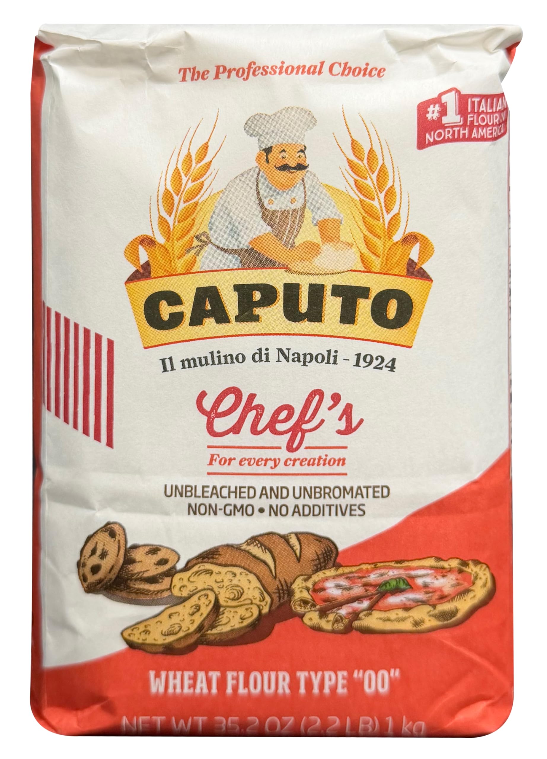 Chef's Flour 2.2 LB (Case of 10) - 22 LB Total - Italian Double Zero 00 Flour - Soft Wheat for Pizza Dough, Bread, & Pasta