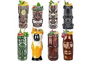 LINALL Tiki Mugs for Cocktails - the Right Tiki Glasses for Your Hawaiian Party