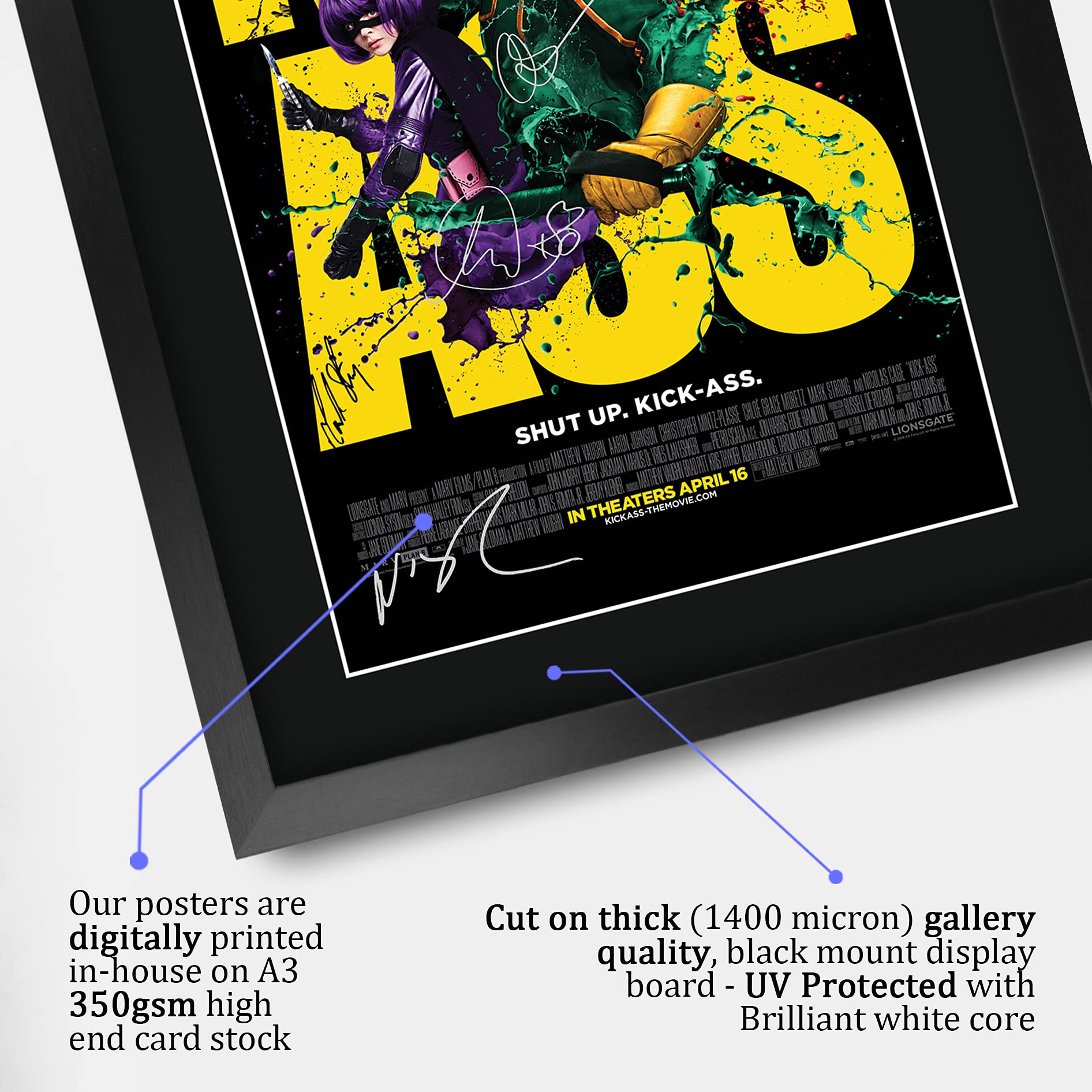 HWC Trading A3 FR Kick-Ass Aaron Taylor-Johnson and Cast Gifts Printed Poster Signed Autograph Picture for Movie Memorabilia Fans - Image 4