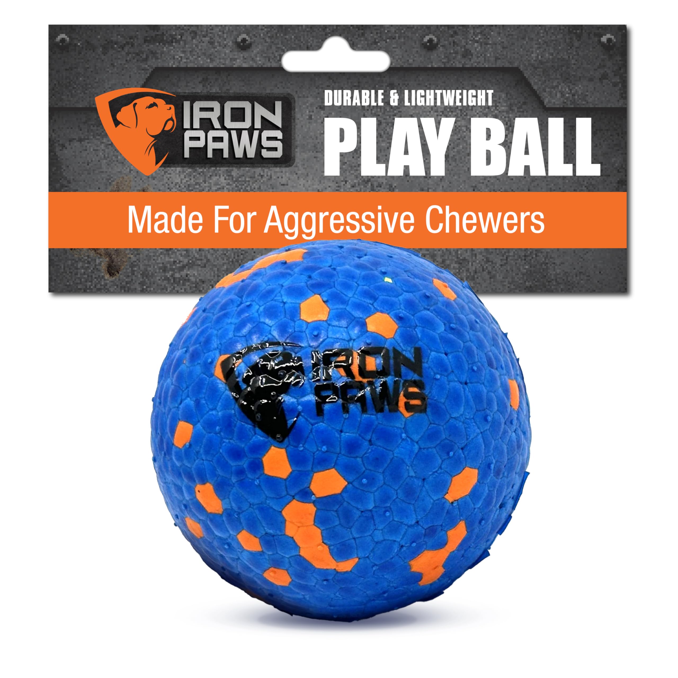 Indestructible Dog Ball Blue - Tough Dog Toy for Aggressive Chewers Great for Indoor and Outdoor Play Soft