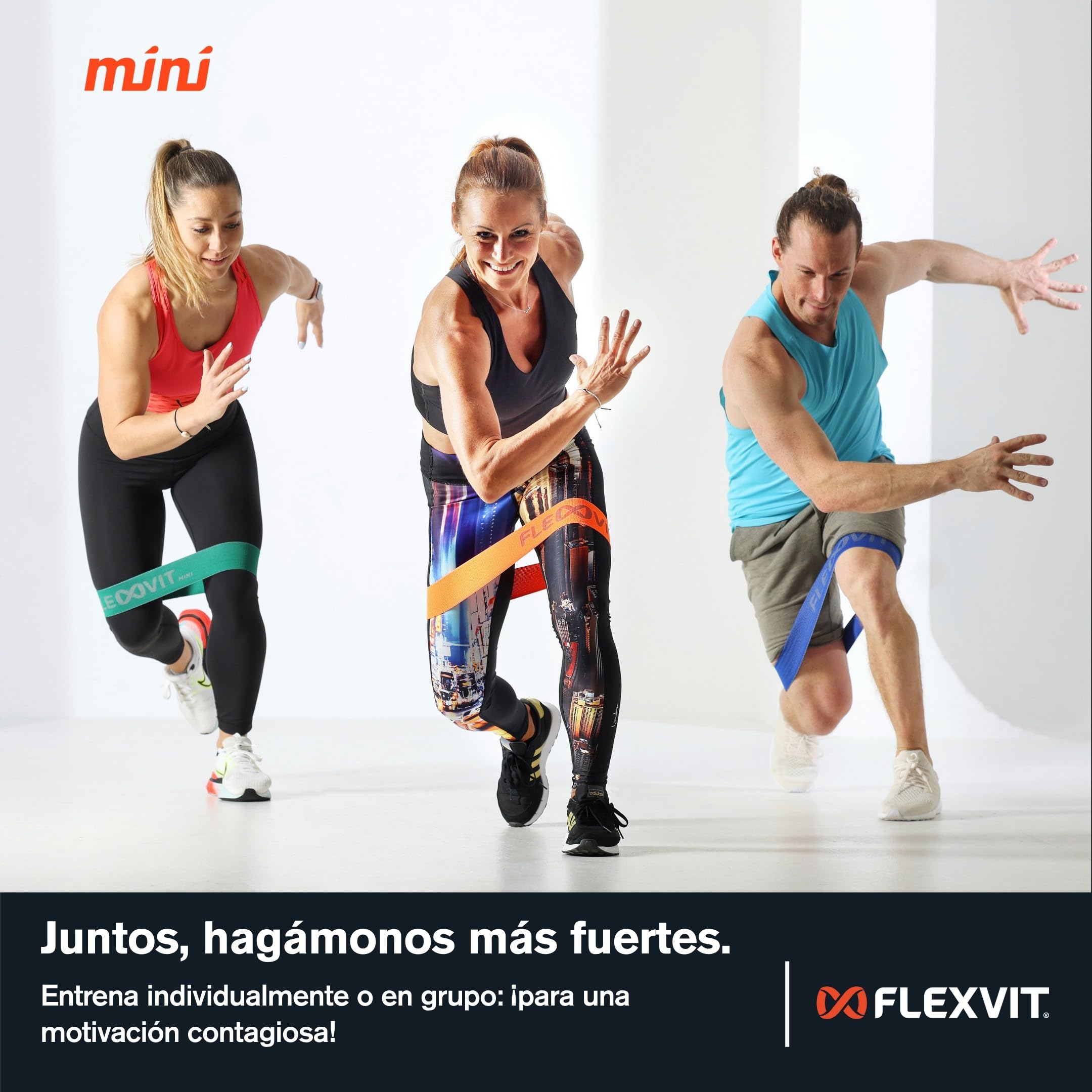 FLEXVIT Juego de 3 y 6 bandas de fitness para ejercicios de estabilización general, estiramiento y movilización, diferentes grosores, para principiantes y profesionales