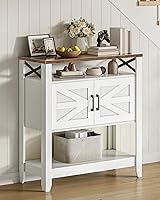 Vista 6 de Console Table, Farmhouse Sofa Table with Power Outlet, Coffee Bar Cabinet with Storage, Entryway Table, Coffee Bar Table, for Entrance, Hallway