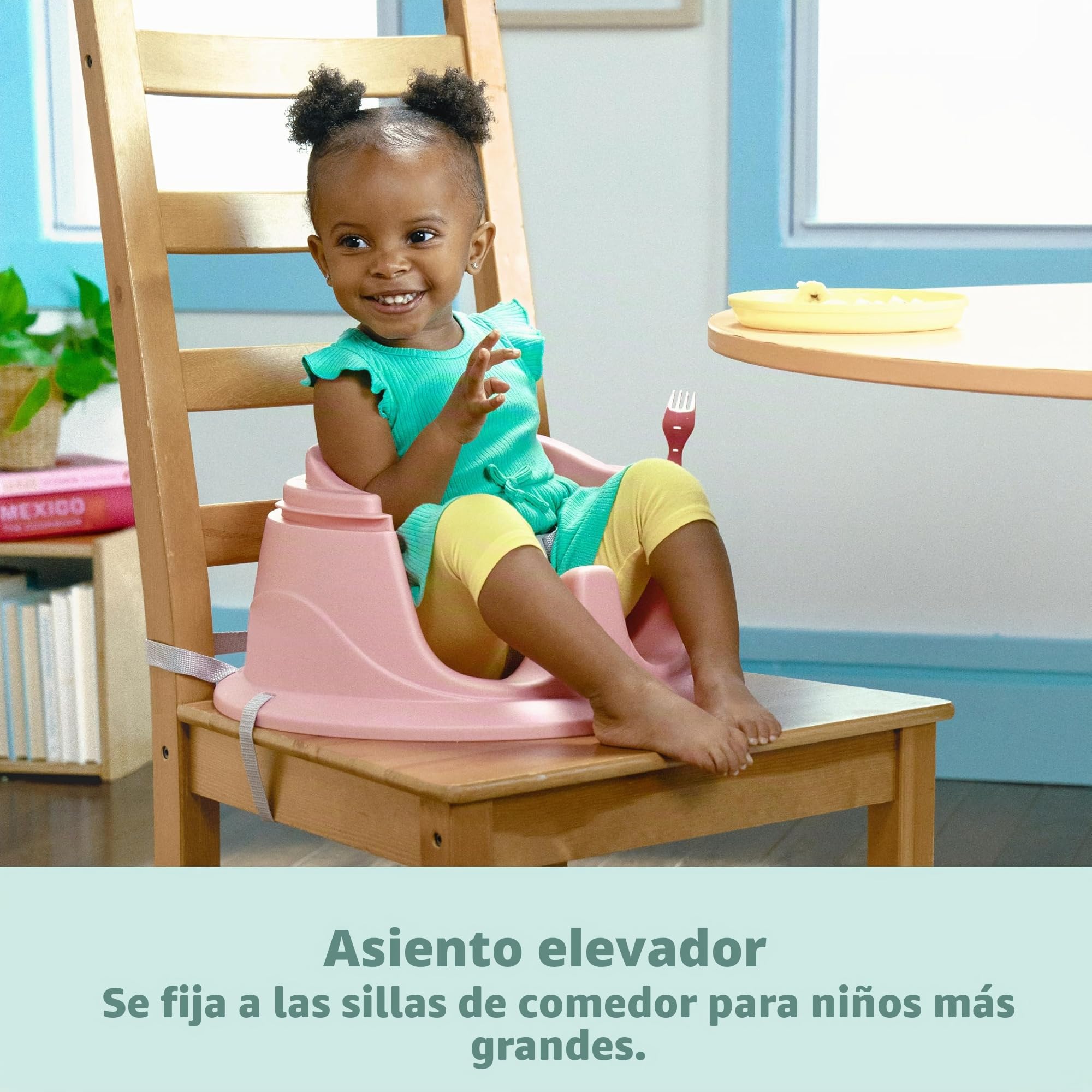 Bright Starts, SuperSeat Disney Princesas, Silla para Bebés para Sentarse, Jugar y Comer, Rosa, Para 4 Meses a 4 Años