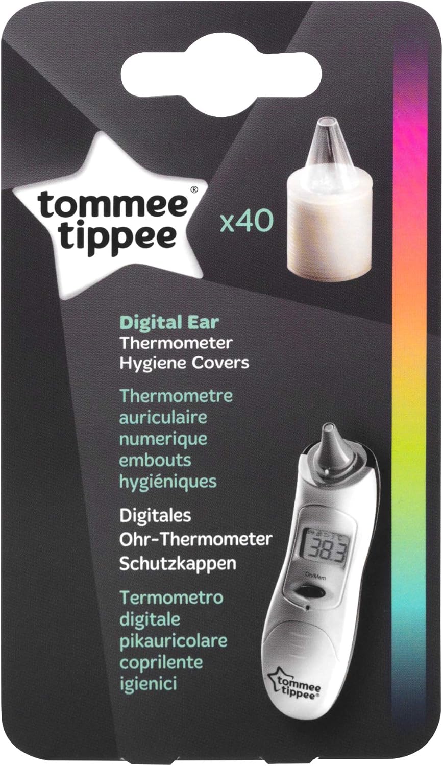Tommee Tippee Digital Ear Thermometer Hygiene Covers with Tiny Tips Ideal for Newborns, Pack of