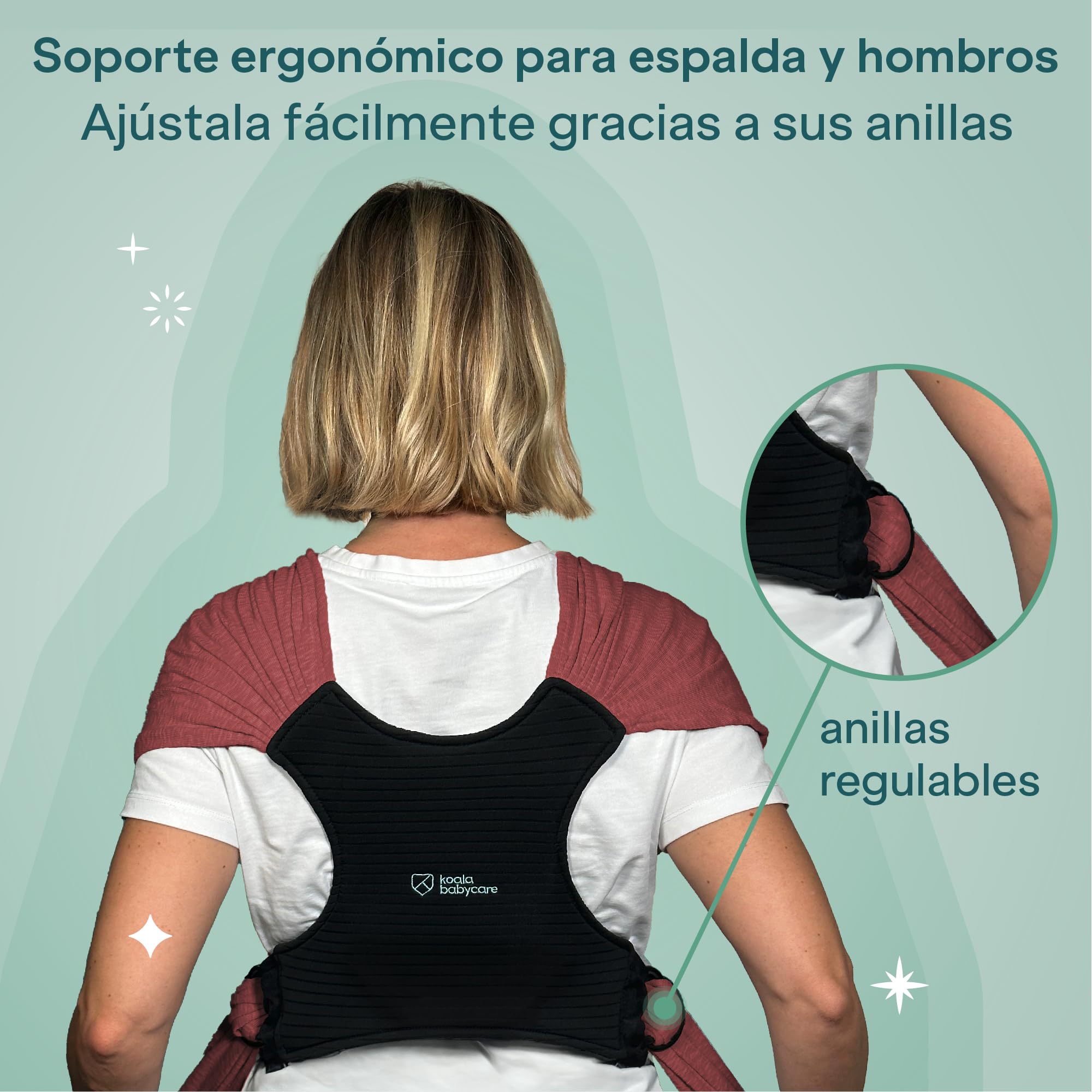 Portabebés Koala Babycare fácil de transportar, unisex ajustable - portabebés versátil de hasta 9 kg - Boudeaux - Diseño registrado KBC® — view 5