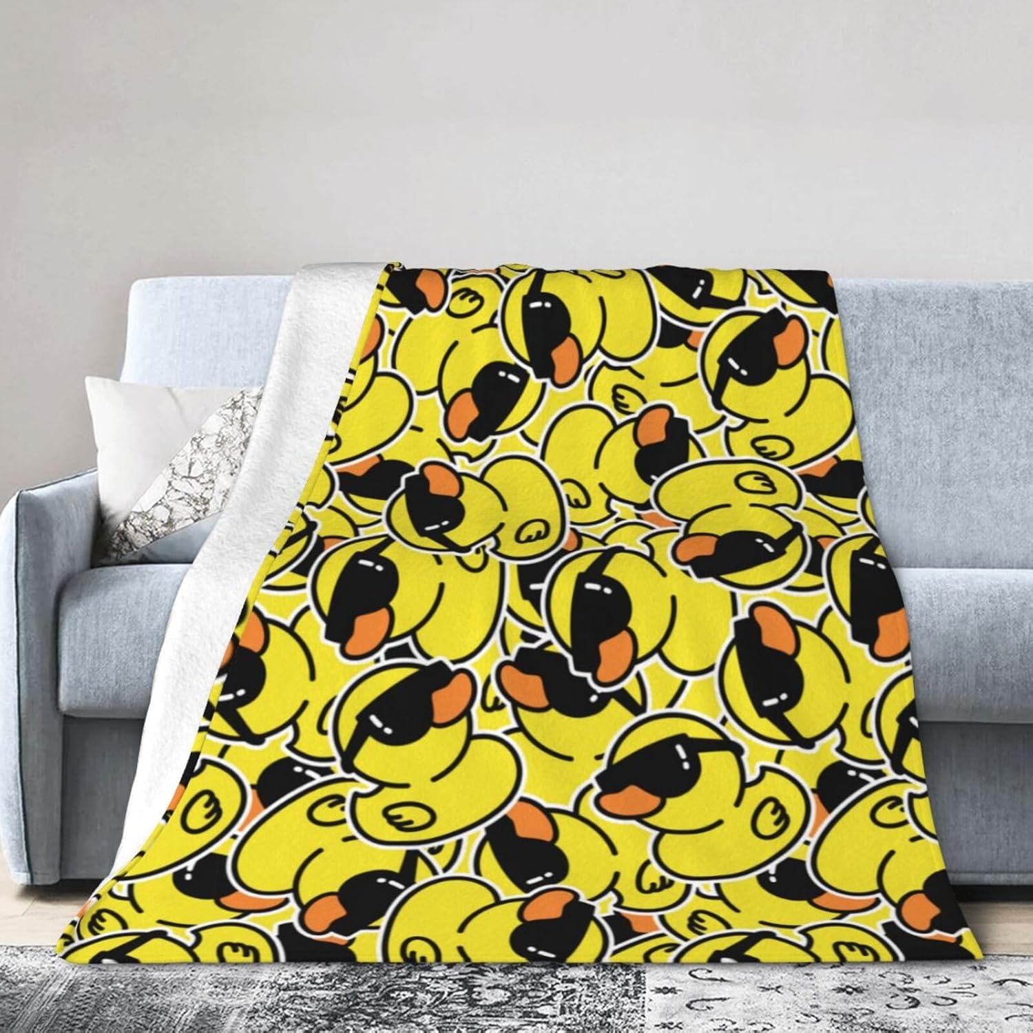 Duck Soft Blanket All Season Fuzzy Throw Warm Lightweight Blanket Fleece Throws Flannel Blankets for Bed Sofa Couch Travel Home Living Room Decor 80"X60" - Image 6